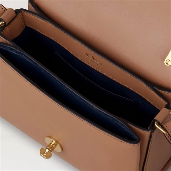 Mulberry Small Lana Top Handle Sable High Gloss Leather